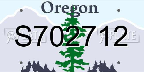 S702712 Oregon License Plate