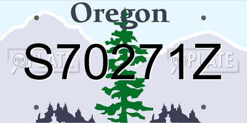 S70271Z Oregon License Plate