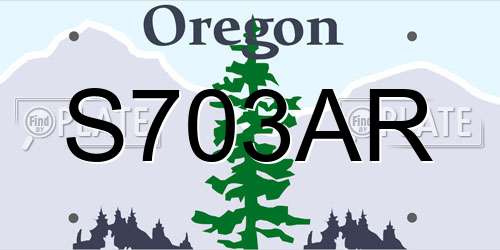 S703AR Oregon License Plate