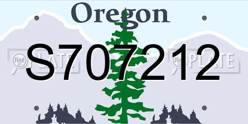 S707212 Oregon License Plate