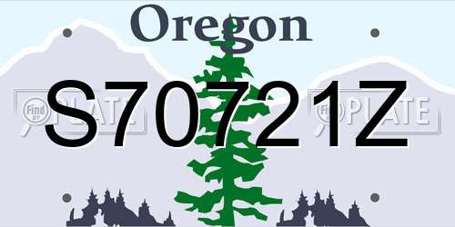 S70721Z Oregon License Plate