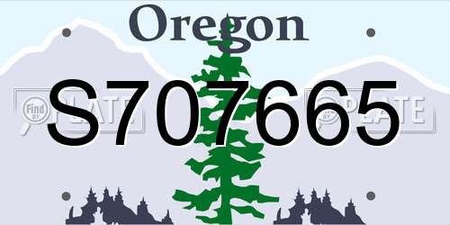 S707665 Oregon License Plate