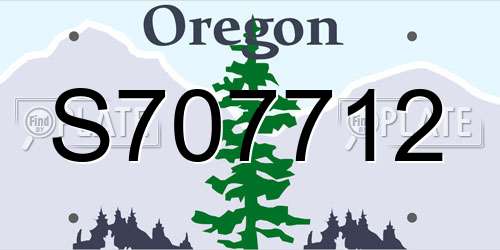 S707712 Oregon License Plate