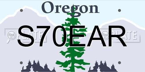 S70EAR Oregon License Plate