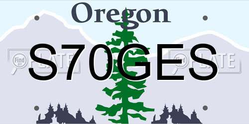 S70GES Oregon License Plate