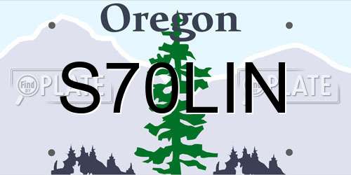 S70LIN Oregon License Plate