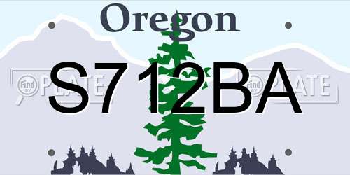 S712BA Oregon License Plate