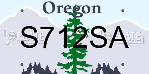S712SA Oregon License Plate