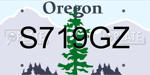 S719GZ Oregon License Plate