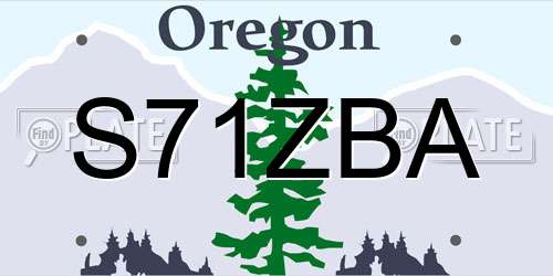 S71ZBA Oregon License Plate
