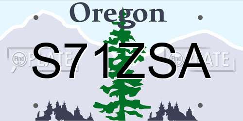 S71ZSA Oregon License Plate