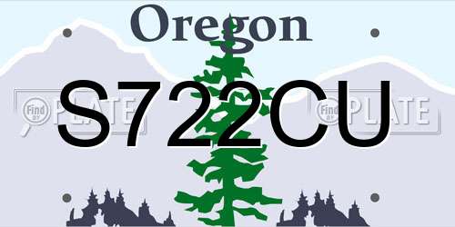 S722CU Oregon License Plate