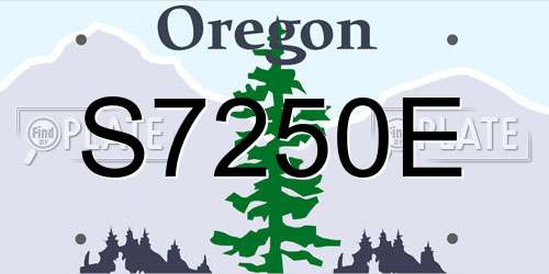 S7250E Oregon License Plate