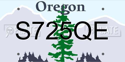 S725QE Oregon License Plate