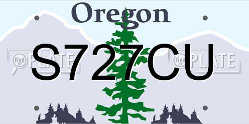 S727CU Oregon License Plate