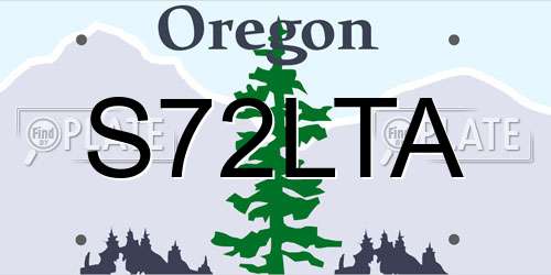 S72LTA Oregon License Plate
