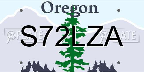 S72LZA Oregon License Plate