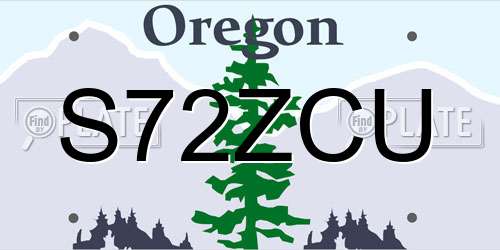 S72ZCU Oregon License Plate