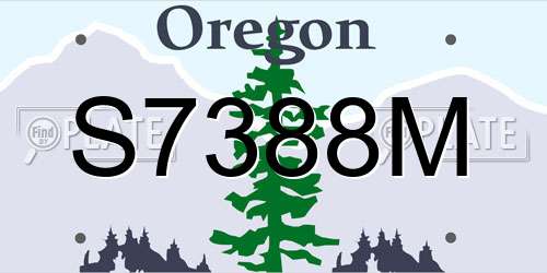 S7388M Oregon License Plate