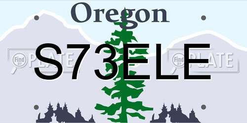 S73ELE Oregon License Plate