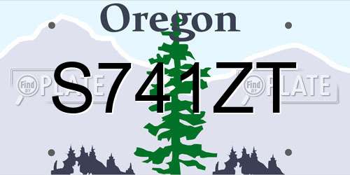 S741ZT Oregon License Plate