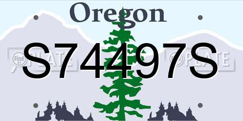 S74497S Oregon License Plate