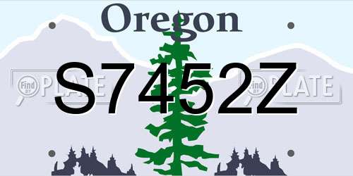 S7452Z Oregon License Plate