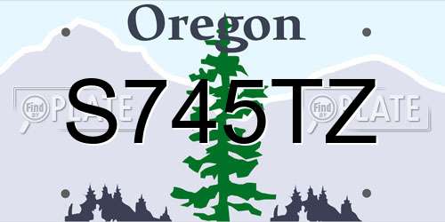 S745TZ Oregon License Plate