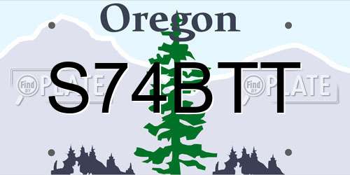 S74BTT Oregon License Plate