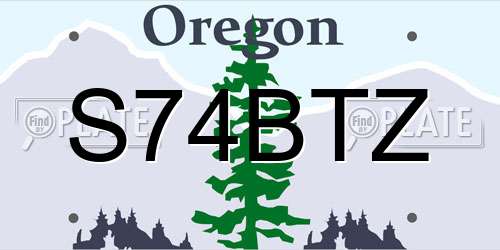 S74BTZ Oregon License Plate