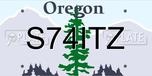 S74ITZ Oregon License Plate