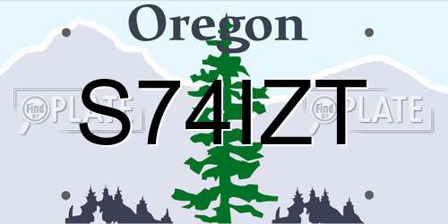 S74IZT Oregon License Plate