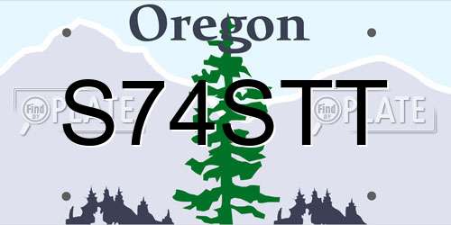 S74STT Oregon License Plate