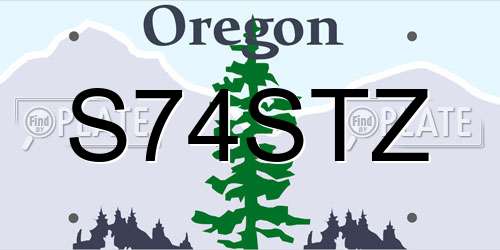 S74STZ Oregon License Plate