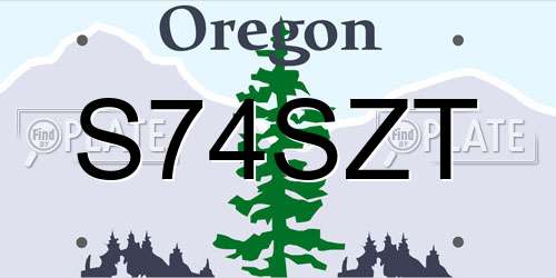 S74SZT Oregon License Plate