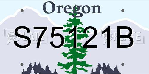 S75121B Oregon License Plate