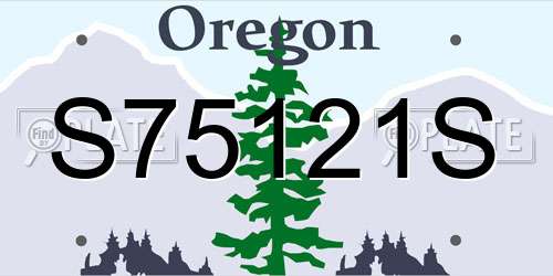 S75121S Oregon License Plate