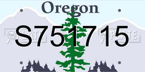 S751715 Oregon License Plate