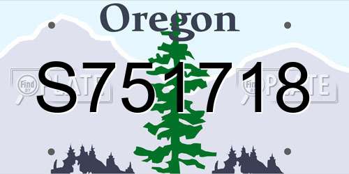 S751718 Oregon License Plate