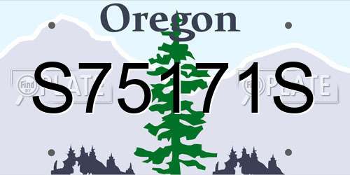 S75171S Oregon License Plate
