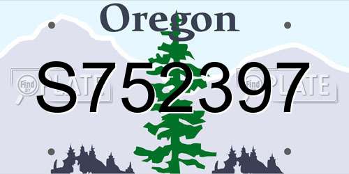 S752397 Oregon License Plate