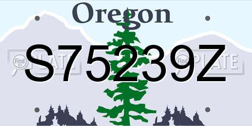 S75239Z Oregon License Plate