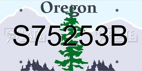 S75253B Oregon License Plate