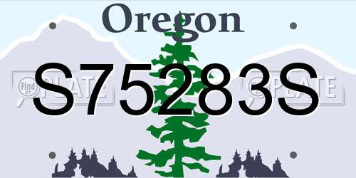 S75283S Oregon License Plate