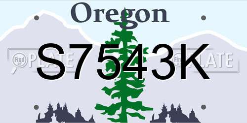 S7543K Oregon License Plate