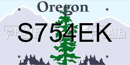 S754EK Oregon License Plate