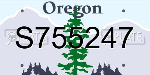 S755247 Oregon License Plate