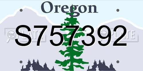 S757392 Oregon License Plate