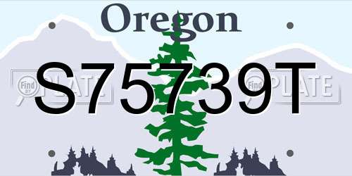 S75739T Oregon License Plate
