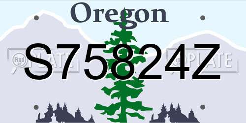 S75824Z Oregon License Plate